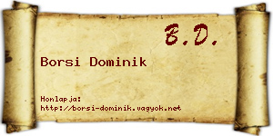 Borsi Dominik névjegykártya